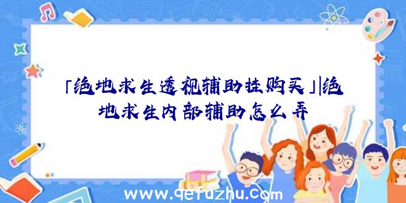 「绝地求生透视辅助挂购买」|绝地求生内部辅助怎么弄